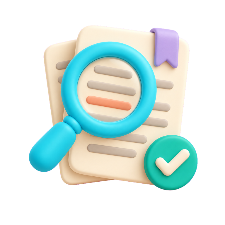 Illustration of checking official sources with a magnifying glass