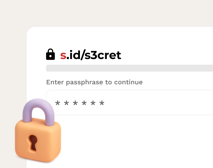 Password settings for protecting an s.id short link