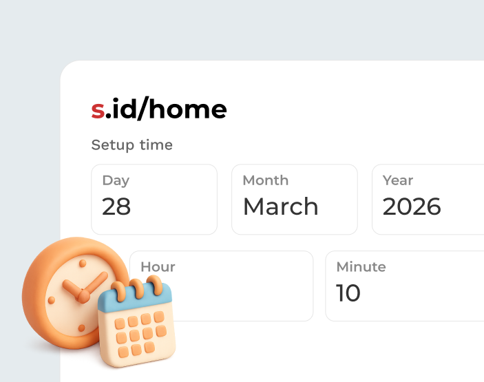 Access scheduling settings for an s.id short link