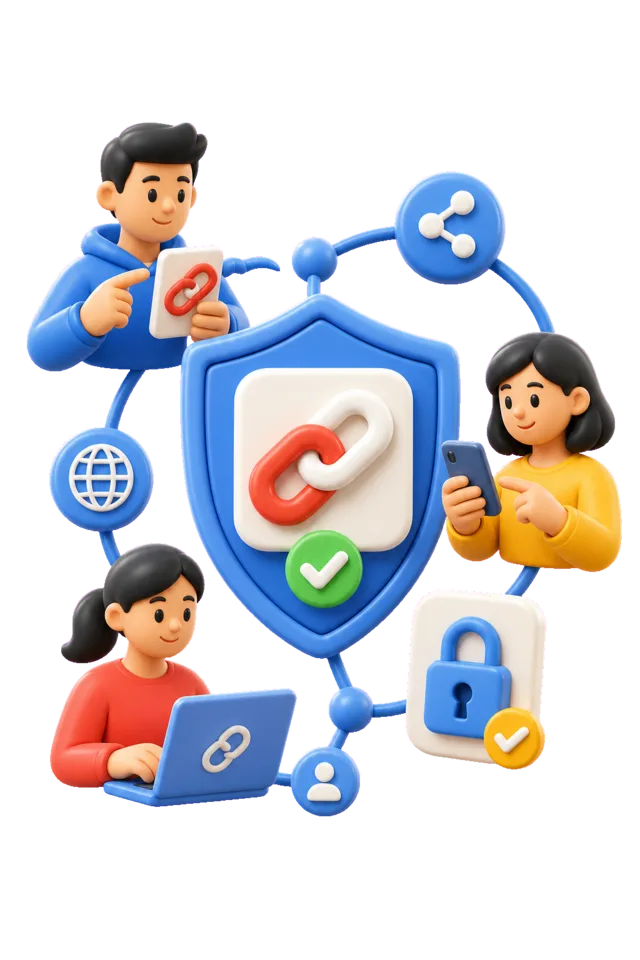 People connected through a protected and verified s.id link